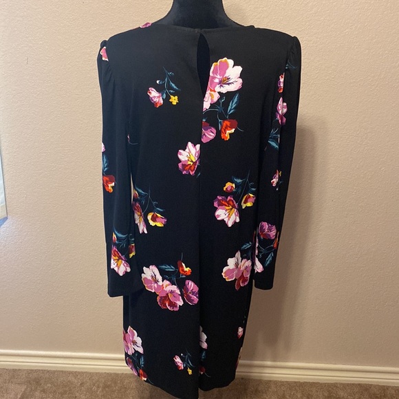 Old Navy Black Floral Dress Long Sleeve - Picture 4 of 8